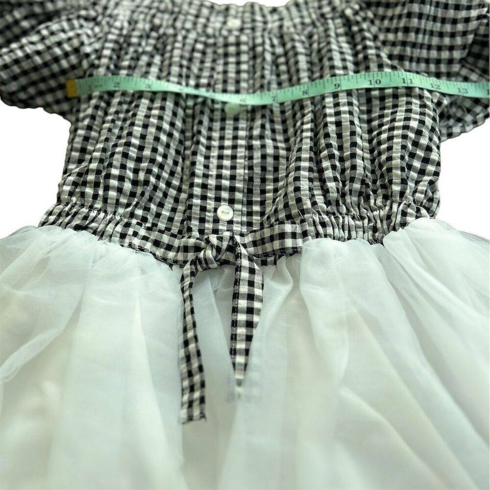 Bonnie Jean Girls Checkered Tulle Skirt Dress Size 16 Off Shoulder Party Dress - Picture 8 of 9